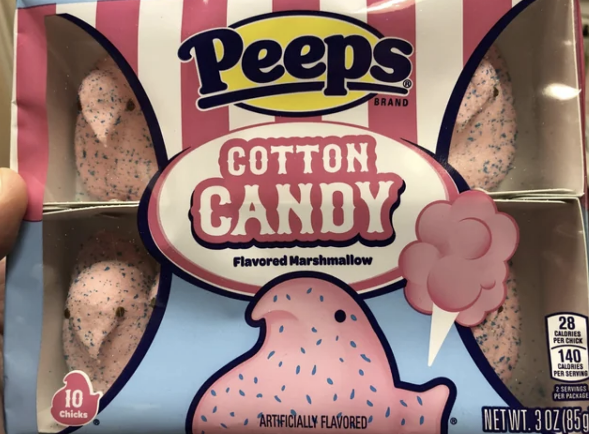 peeps box that looks like a cloud of fart is coming from the peep