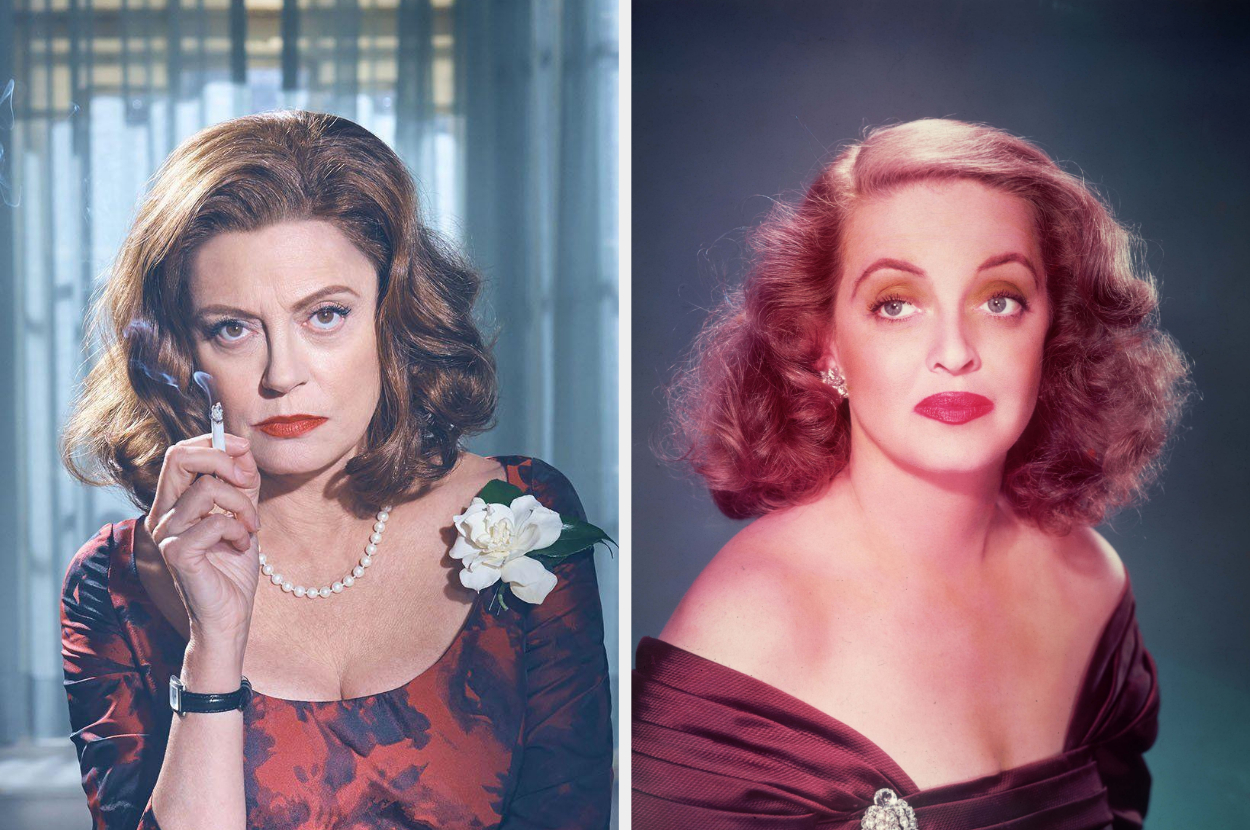 Side-by-side of Susan Sarandon and Bette Davis