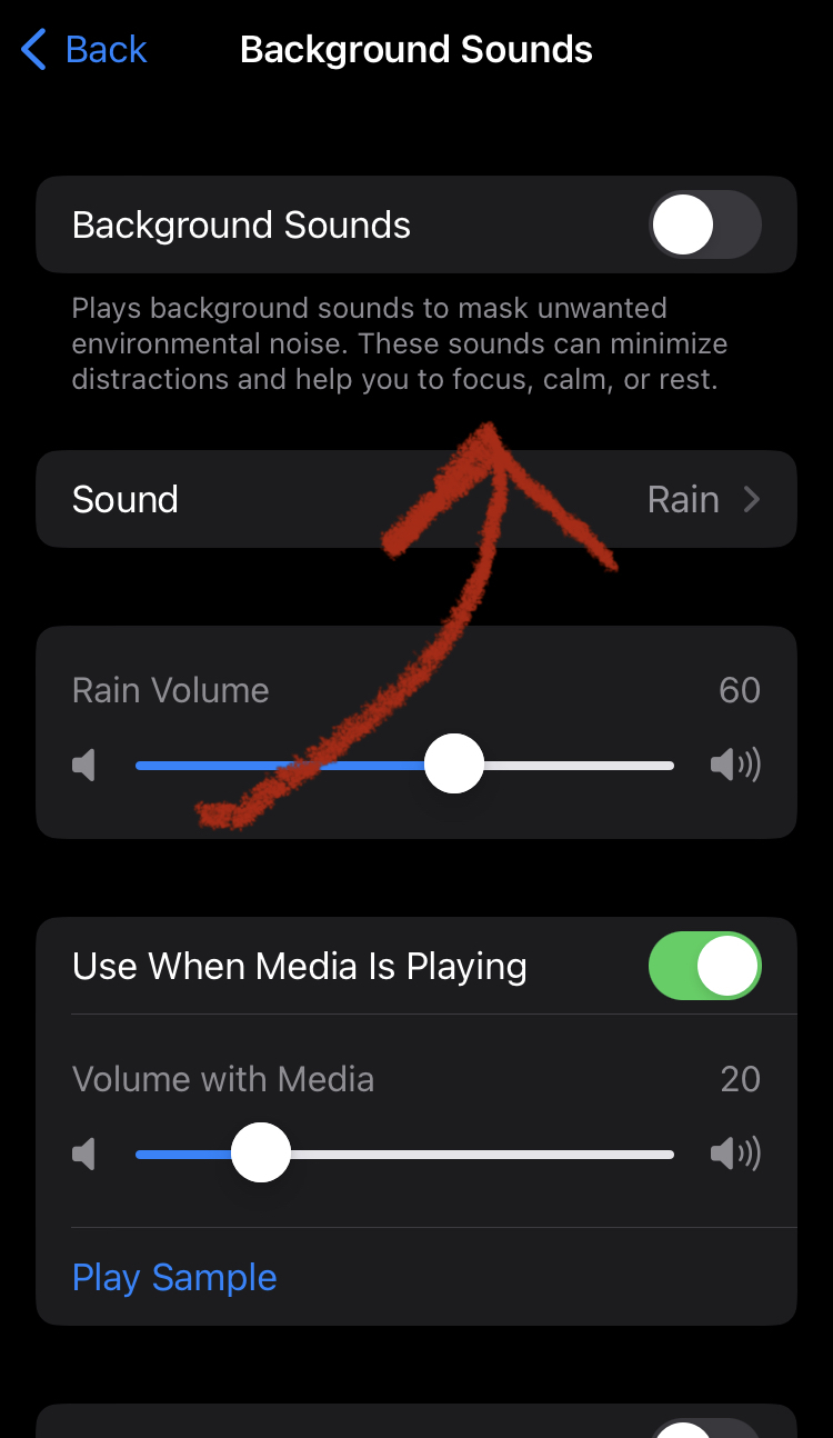 Screenshot of an iPhone settings menu
