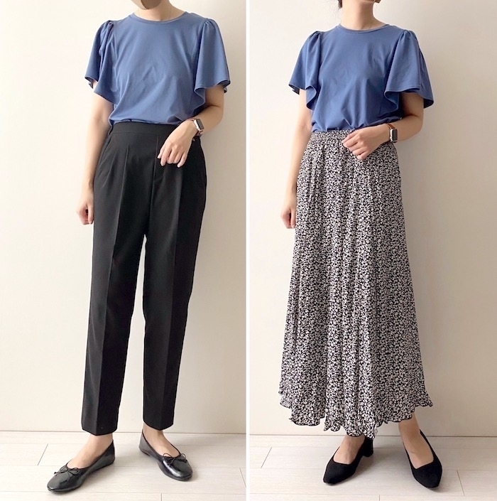 GU(ジーユー)のおすすめのトップス「ラッフルスリーブT(半袖)Z」