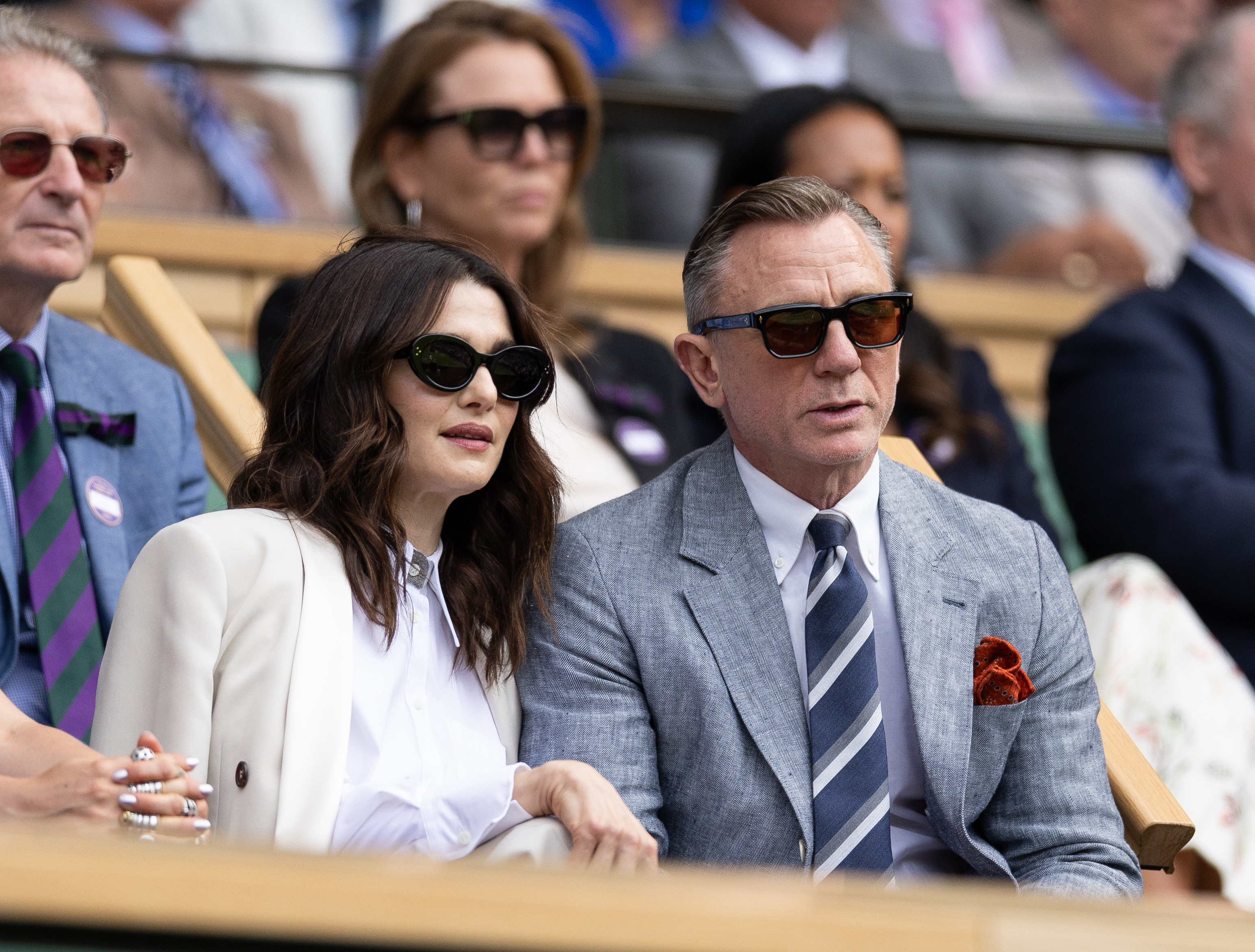 Daniel Craig and Rachel Weisz at a tennis match