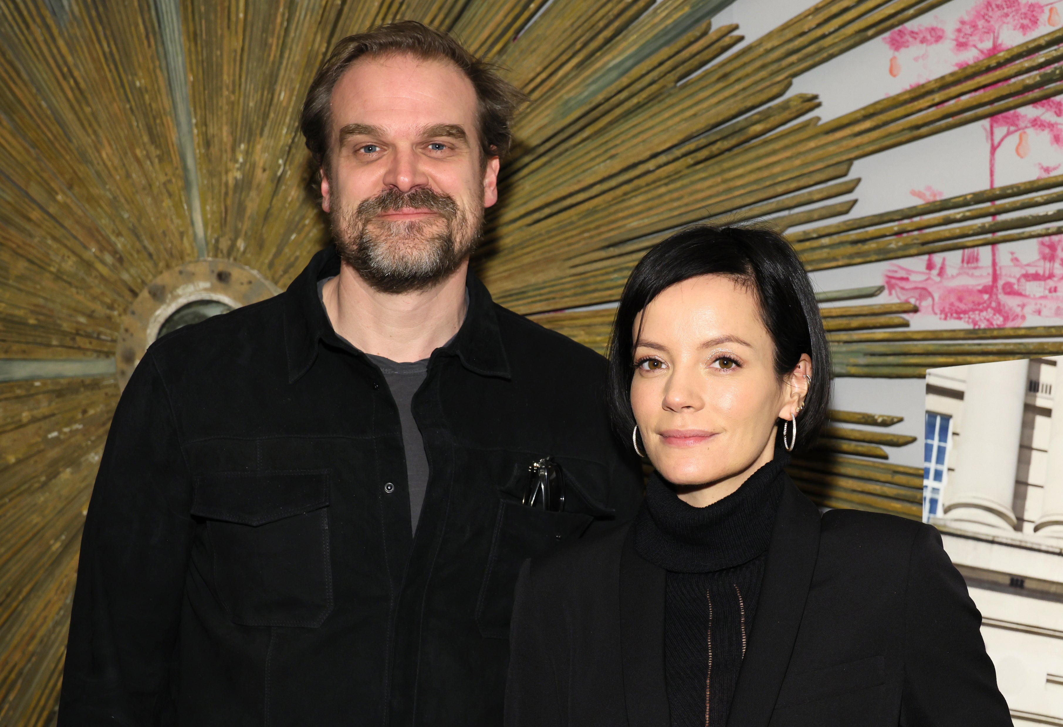 Lily Allen and David Harbour on the red carpet
