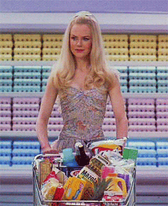 GIF of Nicole Kidman grocery shopping in &quot;The Stepford Wives&quot;