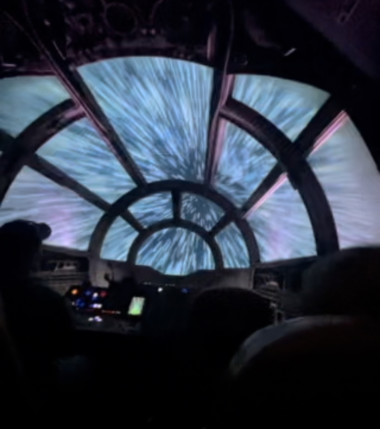 The Millennium Falcon from the pilot&#x27;s seat