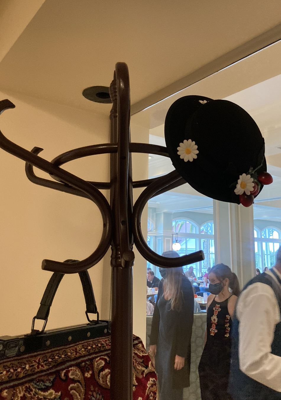 A hat on a hat rack