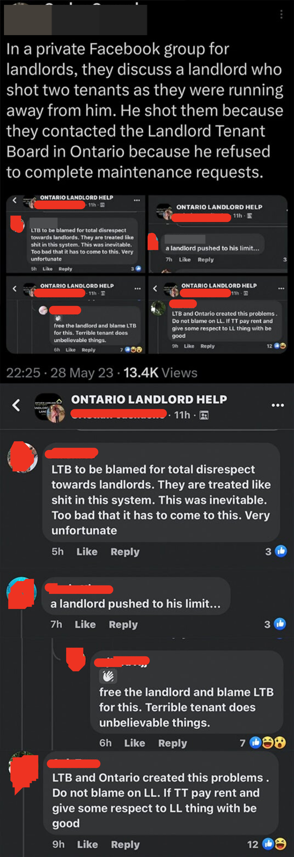 other landlords defending the one that shot two of his tenants