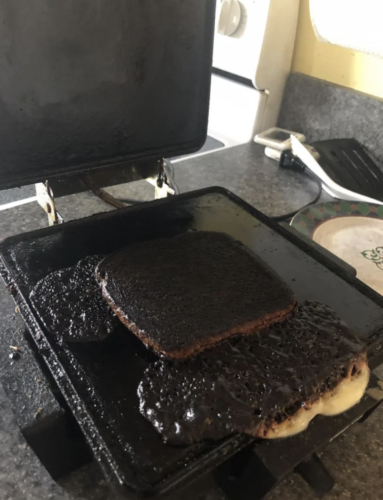 burnt grilled cheese