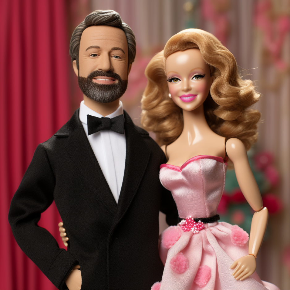 Judd Apatow and Leslie Mann dolls