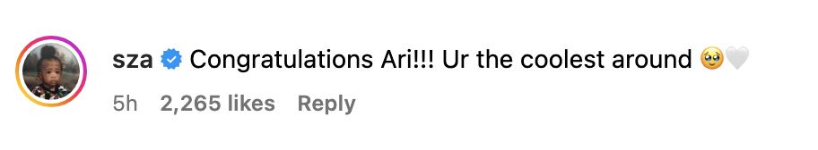 &quot;Congratulations Ari!!! Ur the coolest around&quot;