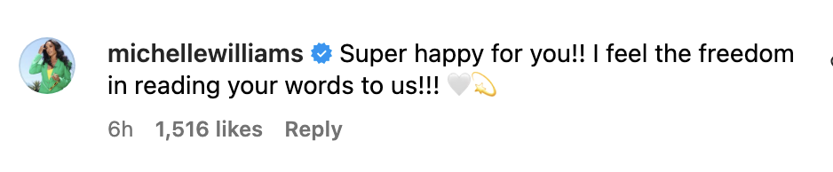 &quot;Super happy for you!! I feel the freedom in reading your words to us!!!&quot;