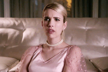 chanel from scream queens looking upset and confused
