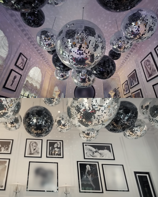 The disco room and disco balls