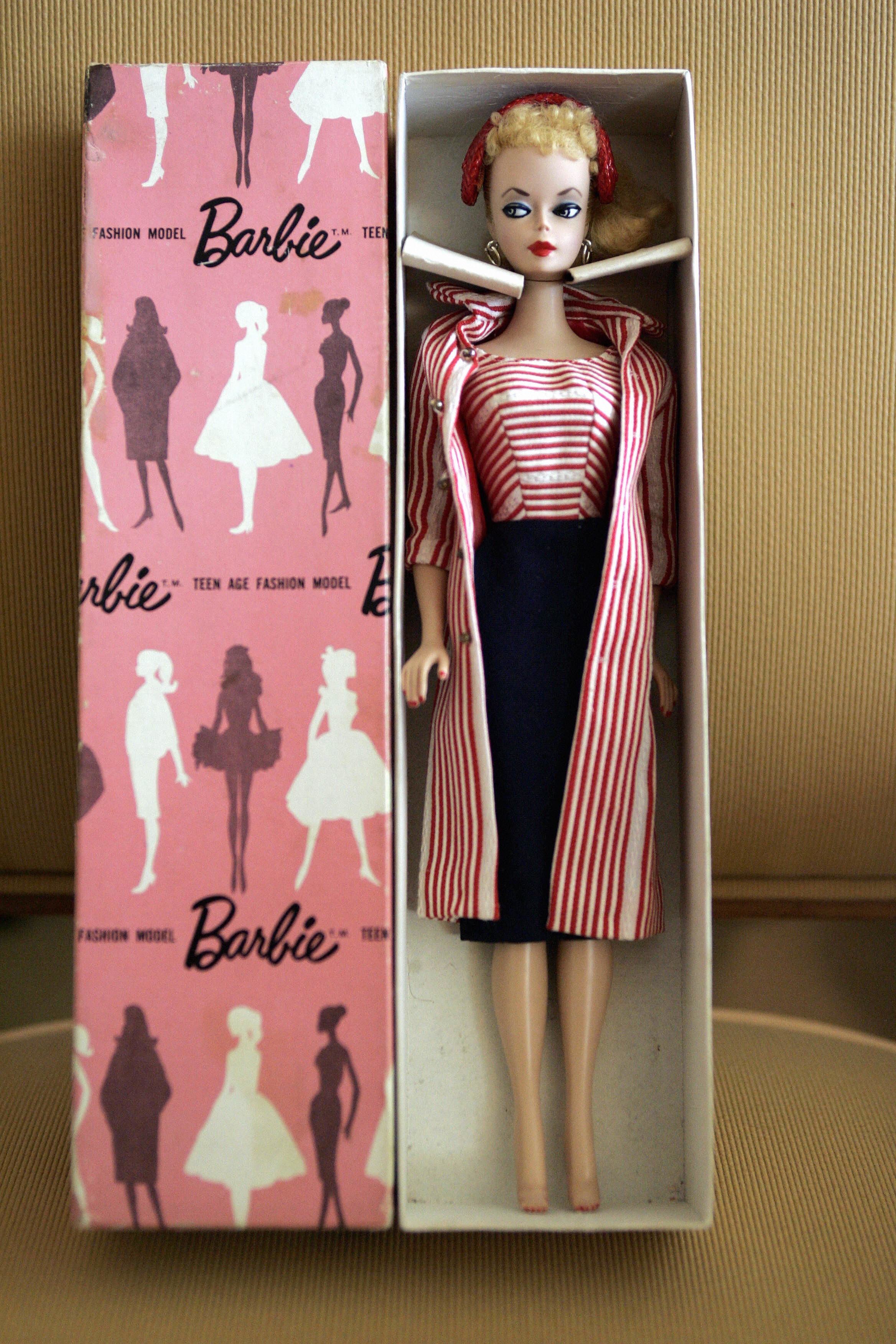 an old original barbie in her box
