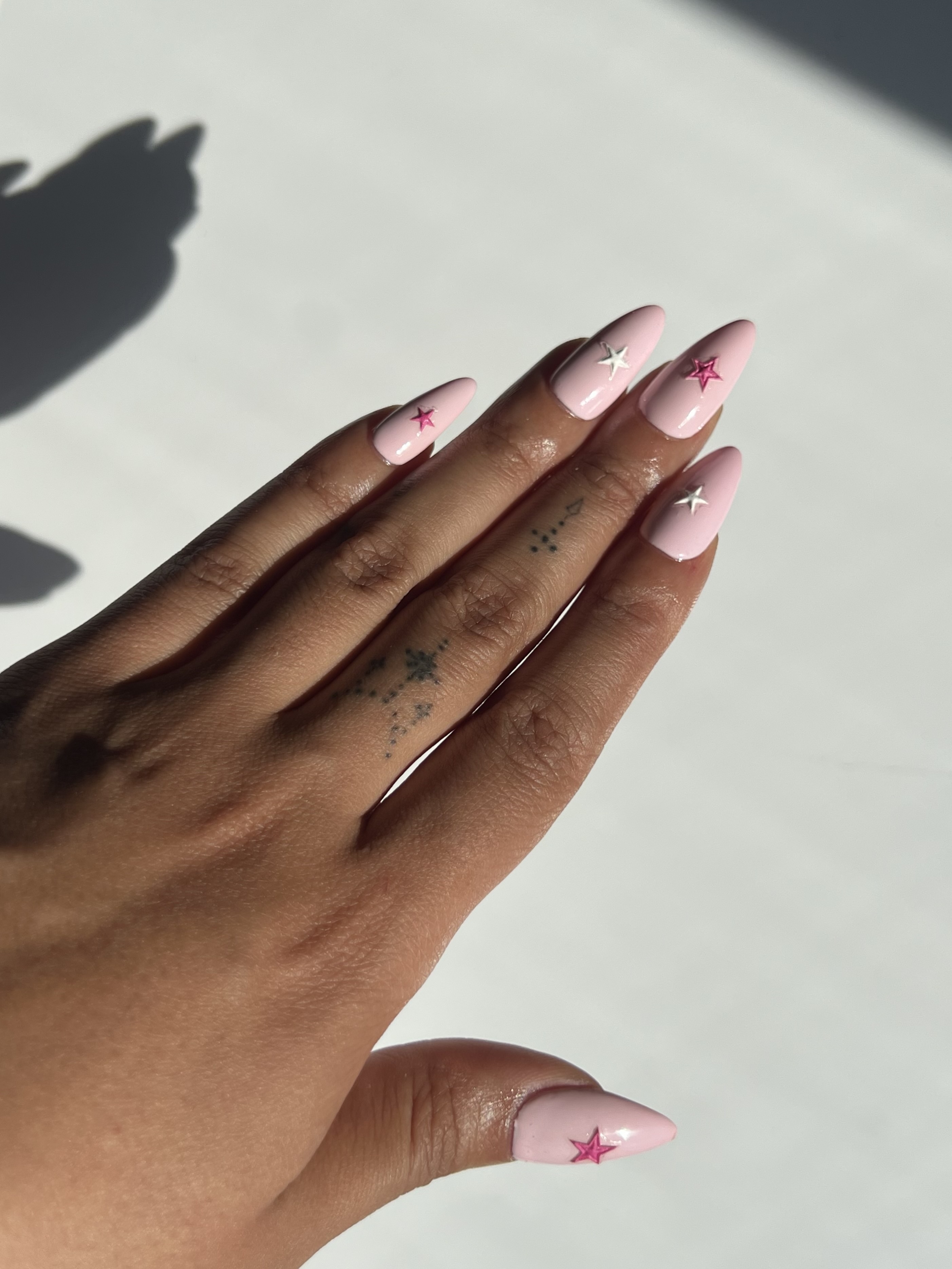 a light pink manicure