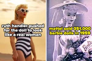 Facts about Barbie and Ruth Handler with a picture of Margot Robbie in Barbie