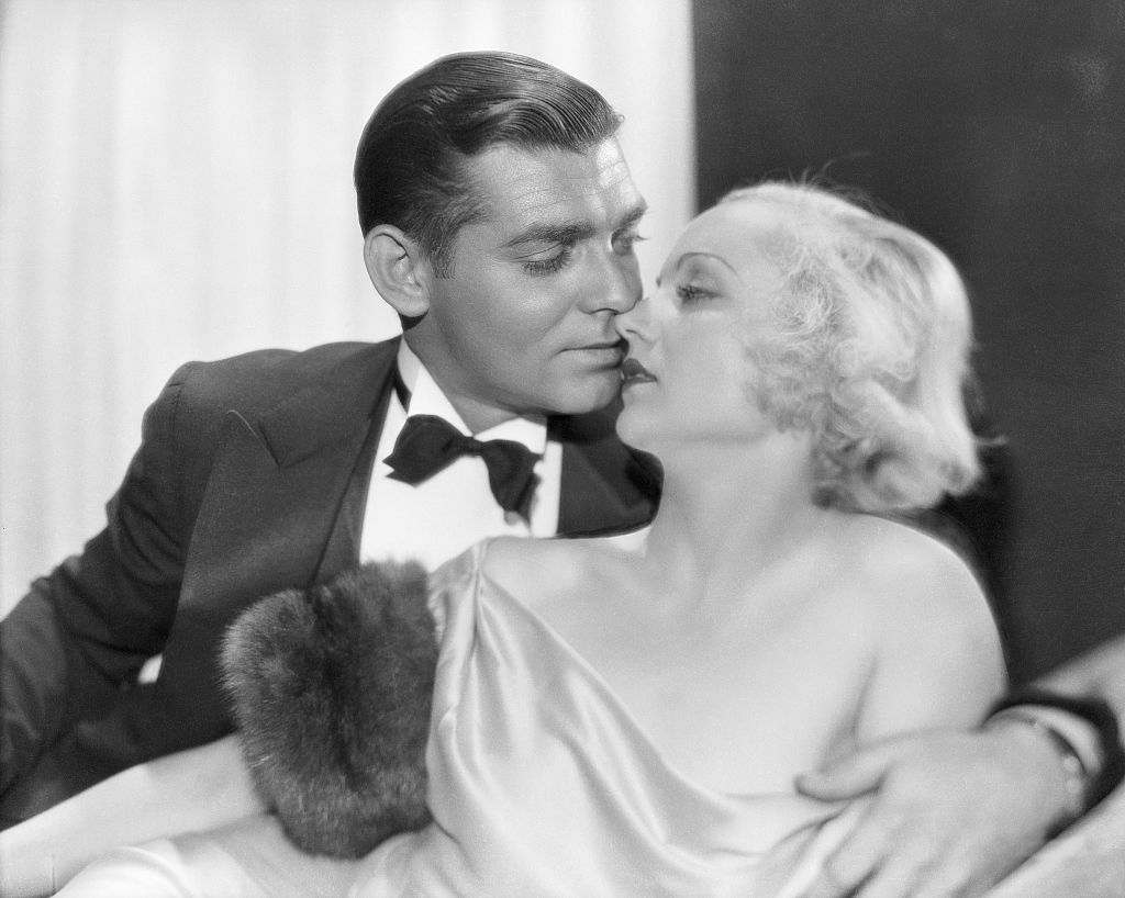 Closeup of Clark Gable and Carole Lombard
