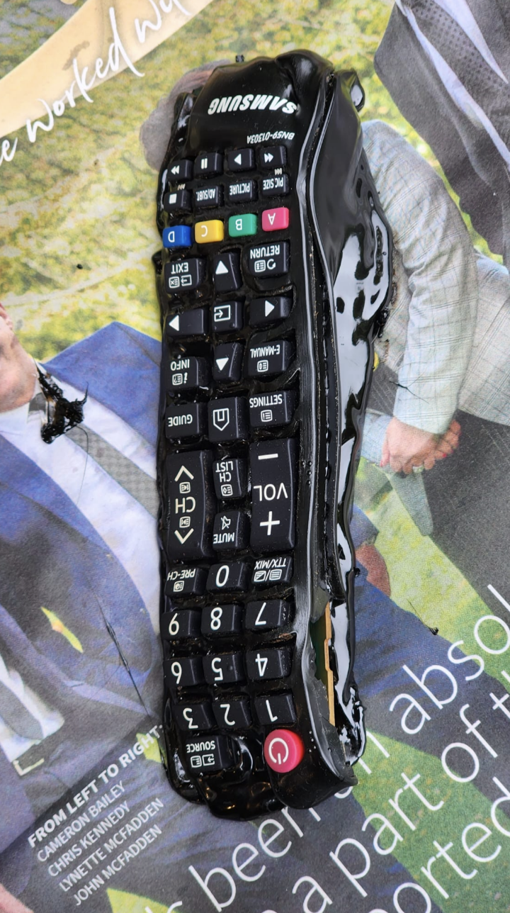 A melted remote