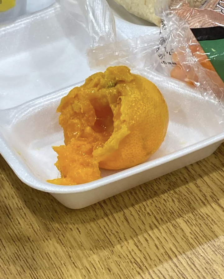 A gutted orange