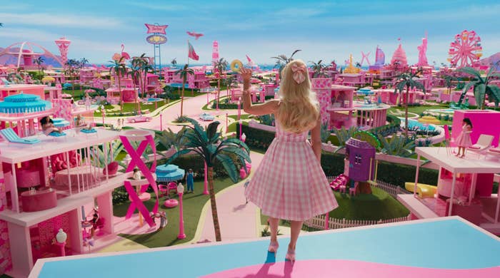 Barbie waving out at Barbie Land