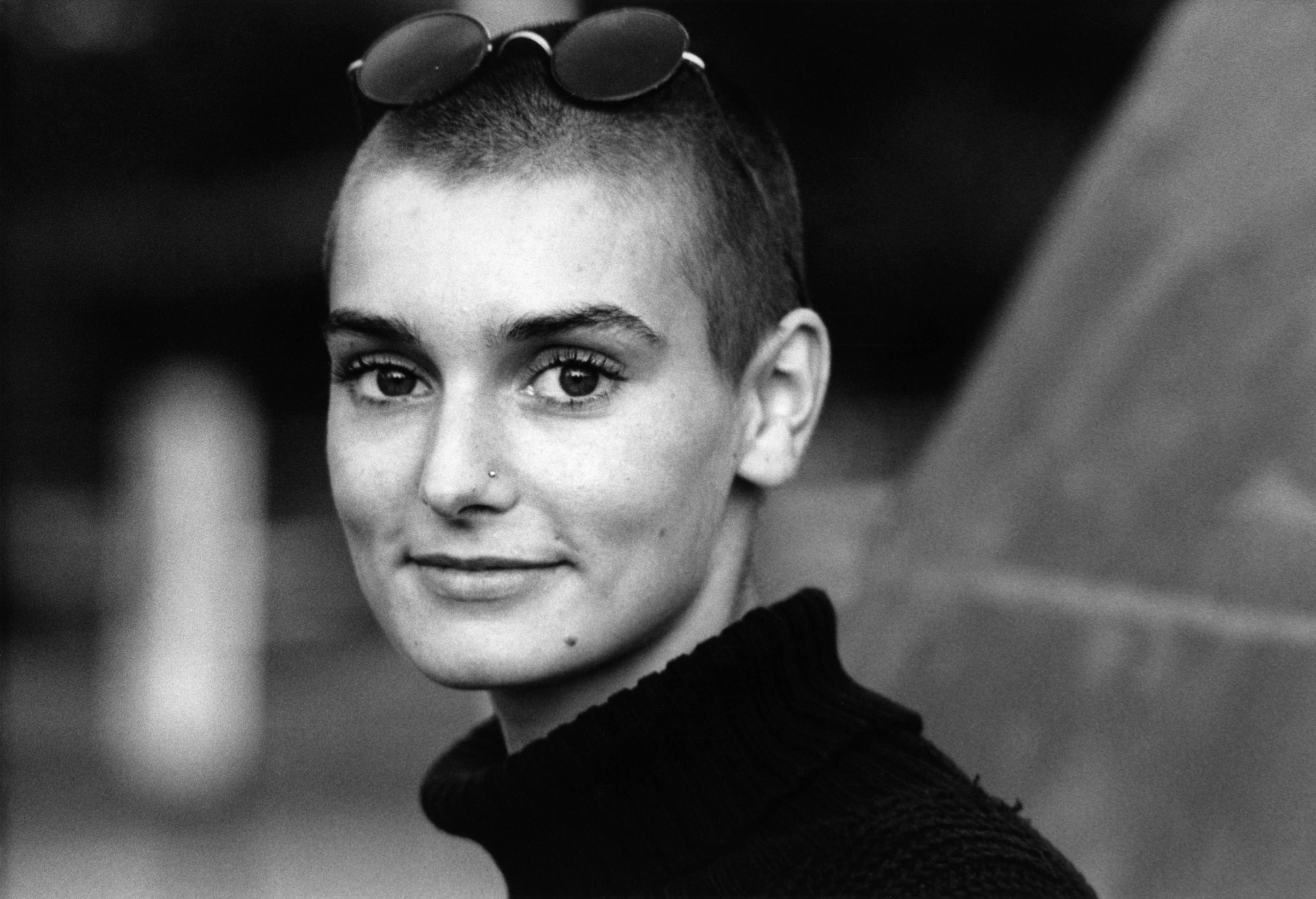 Closeup of Sinéad O&#x27;Connor smiling
