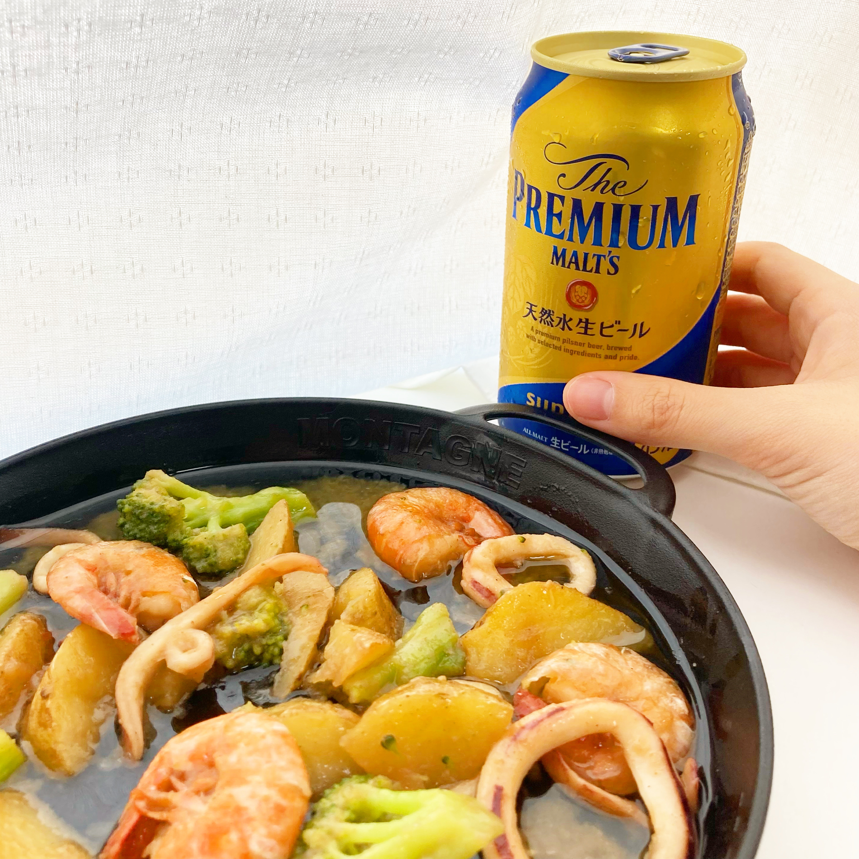 無印良品の本格おつまみ「フライパンでつくるミールキット 海老といかのアヒージョ」