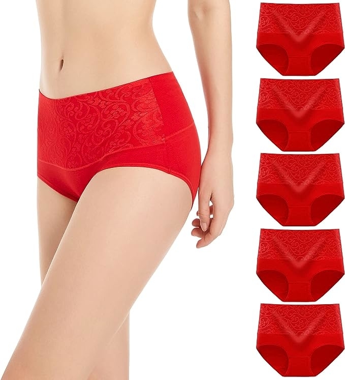 model in the red panties