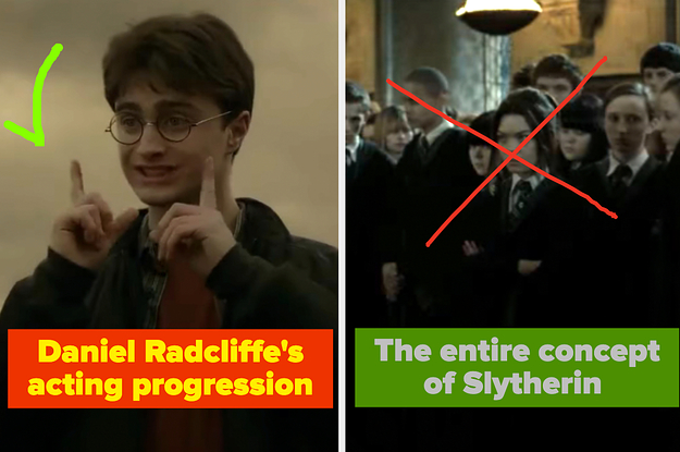 Harry Potter and a group of Slytherin students