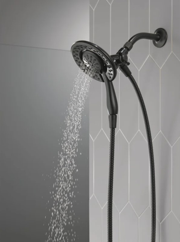The showerhead in the color Matte Black