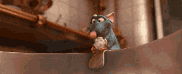 gif of Remy from Ratatouille dropping ingredients into a soup