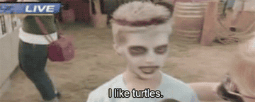 A boy saying &quot;I like turtles&quot;