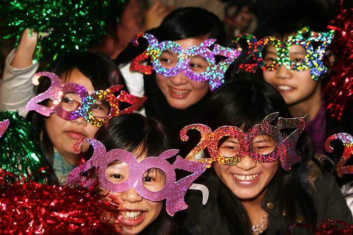 People wearing 2007 glasses and masks