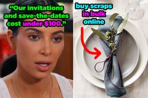 Kim Kardashian and linen napkins