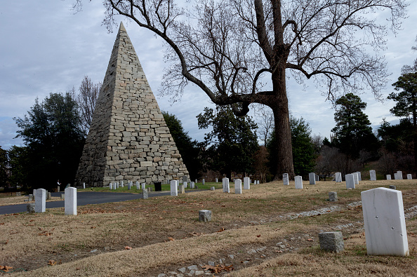 A pyramid in a cemetery