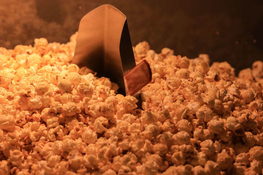 Close-up of movie theater popcorn