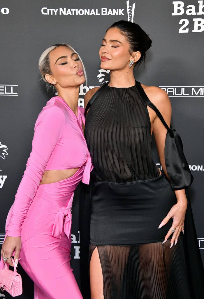 Kim Kardashian and Kylie at a media event