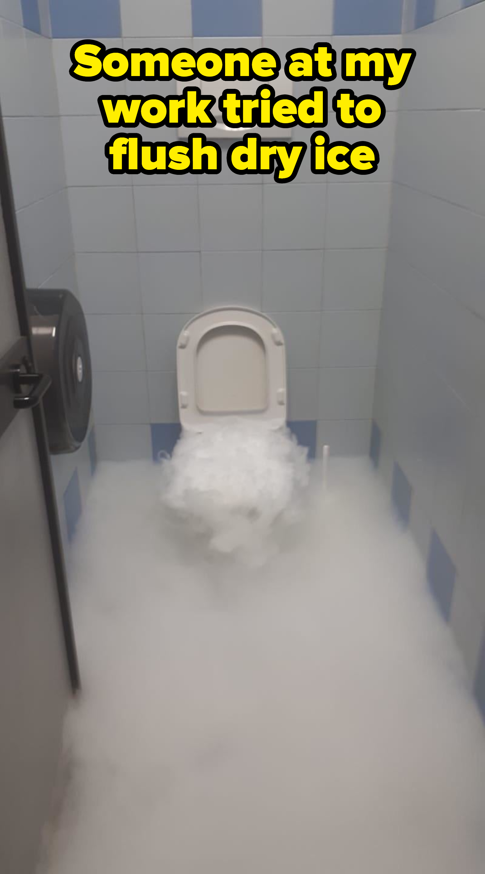 someone tried to flush dry ice