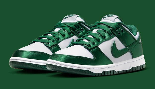 Nike Dunk Low Women's Satin Green Release Date DX5931-100 Pair