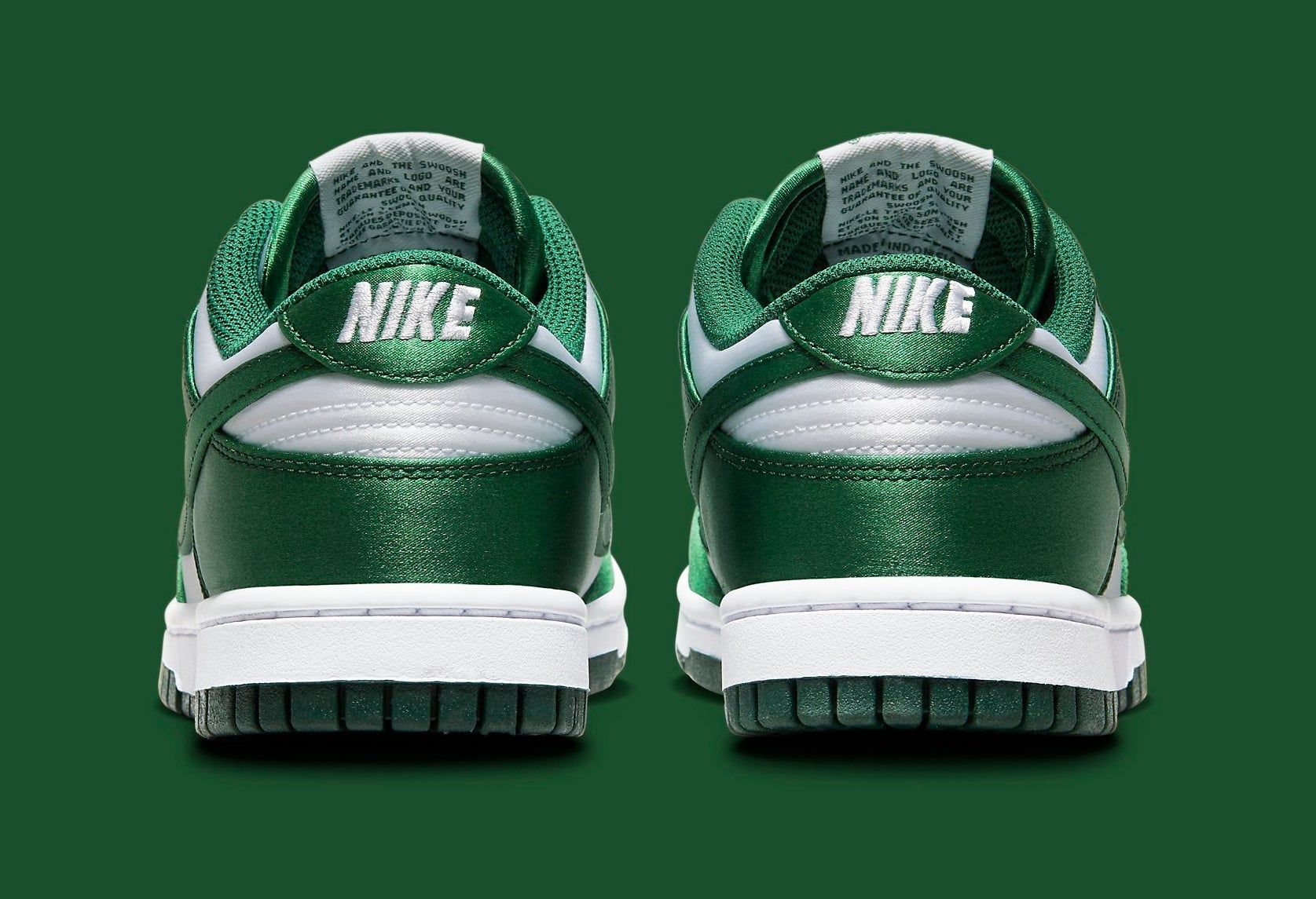 Nike Dunk Low Women&#x27;s Satin Green Release Date DX5931-100 Heel