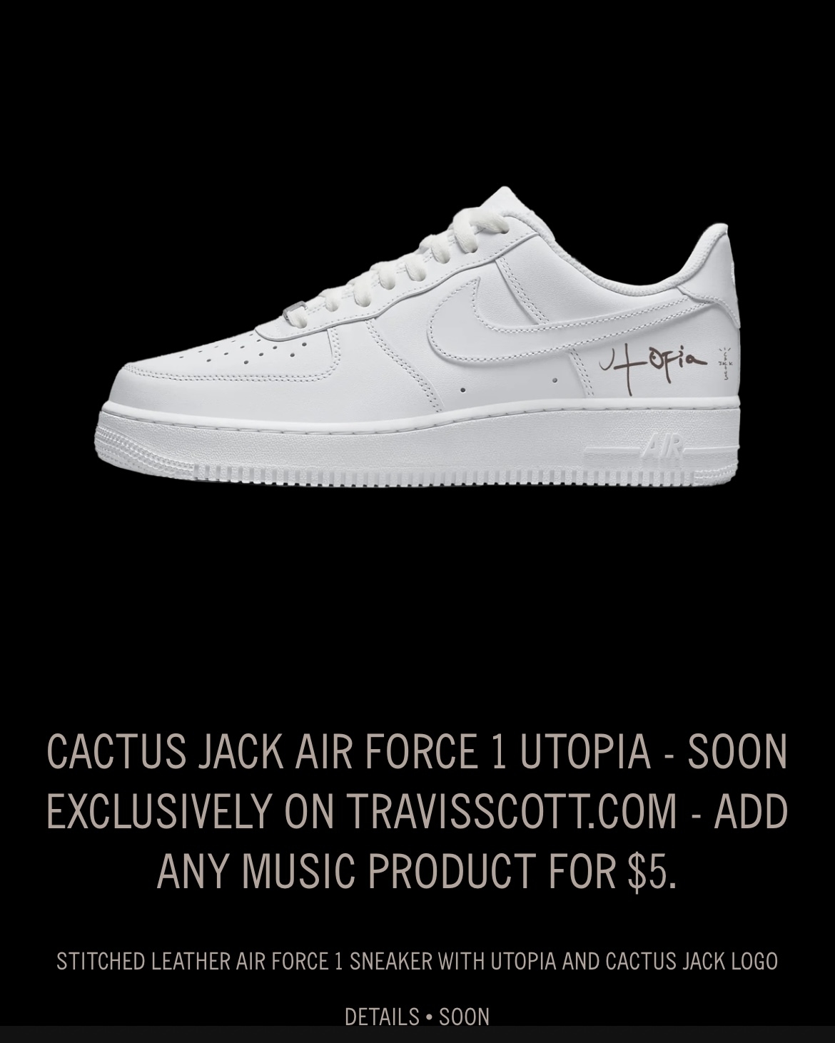 Travis Scott Releasing Nike Air Force 1 Low Utopia Bundle Complex