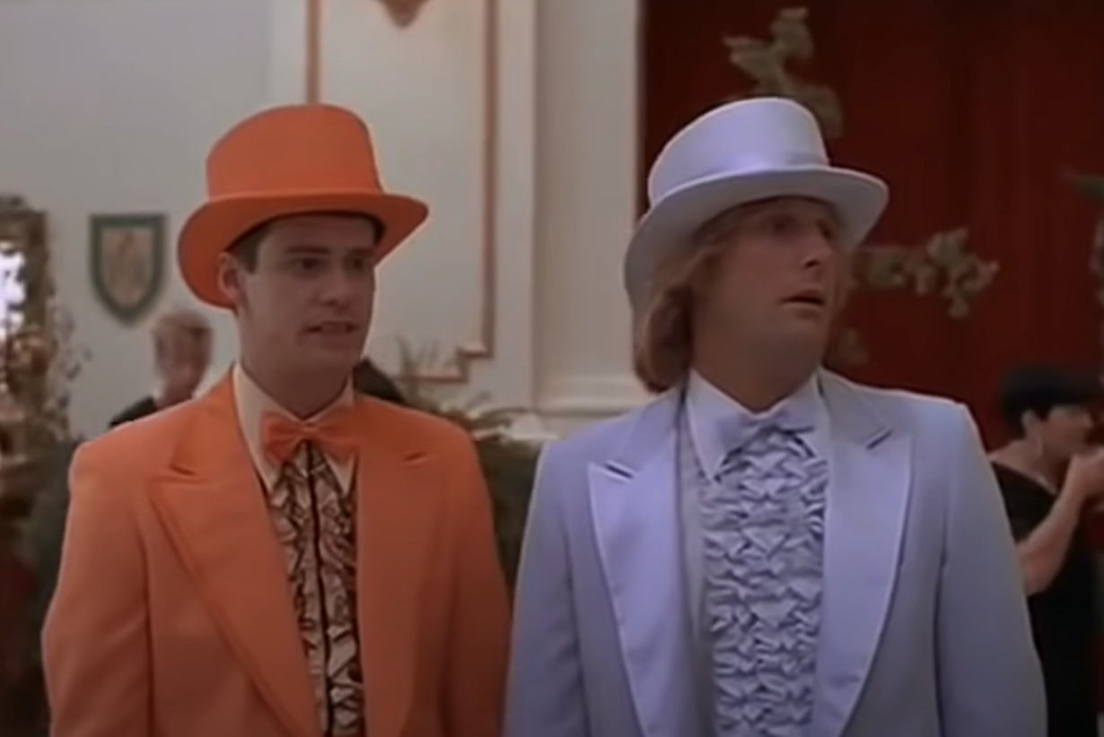 jeff and jim carrey wearing wearing suits in the film