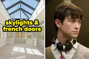 A room with skylights and french doors, Joseph Gordon-Levitt in (500) Days of Summer