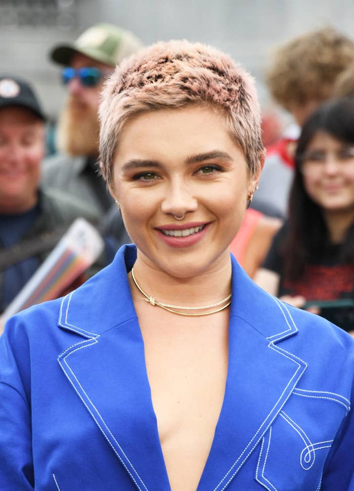 Florence Pugh Debuted Her New Bleached Buzz Cut
