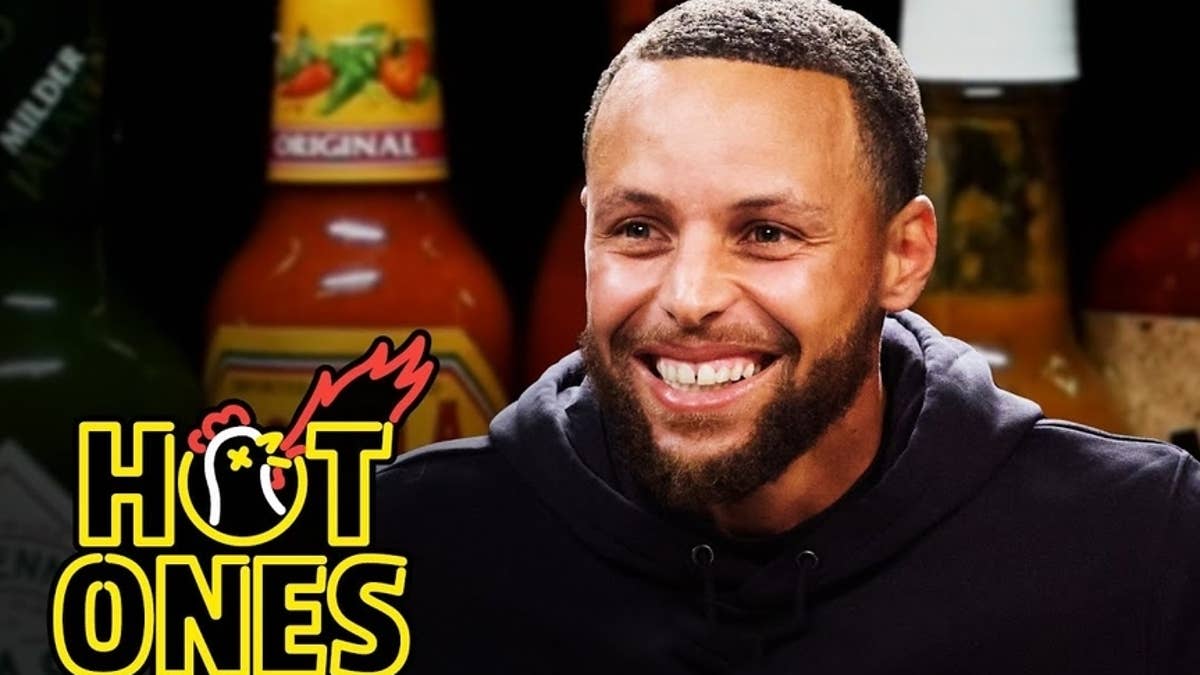 As the latest to take on the wings of death, Steph Curry gets sentimental about the late Kobe Bryant on 'Hot Ones.'