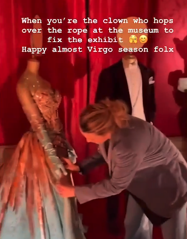 blake fixing the dress