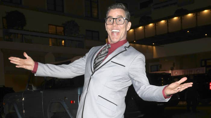steve o is pictured in a suit