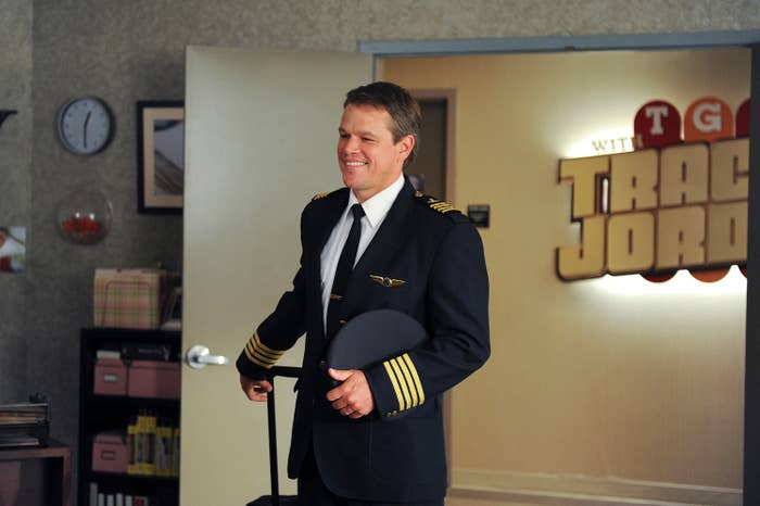 Matt Damon in the dress of a pilot