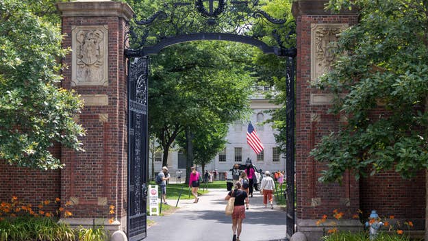 harvard gates are pictured in daytime