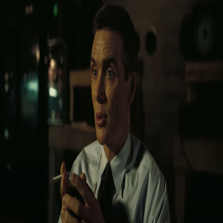 Close-up of Cillian Murphy in a scene from Oppenheimer