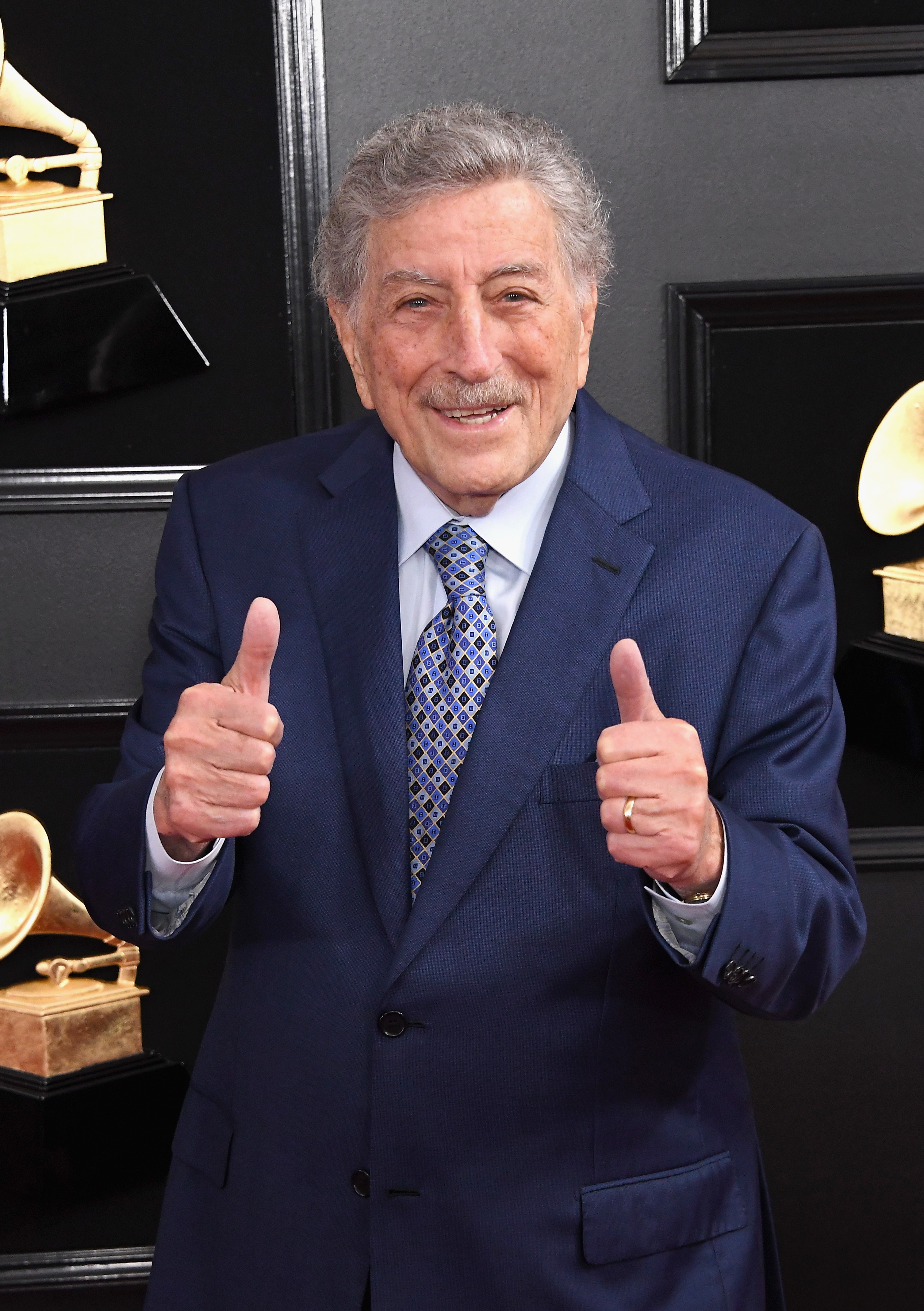 Tony giving two thumbs-up at the Grammys