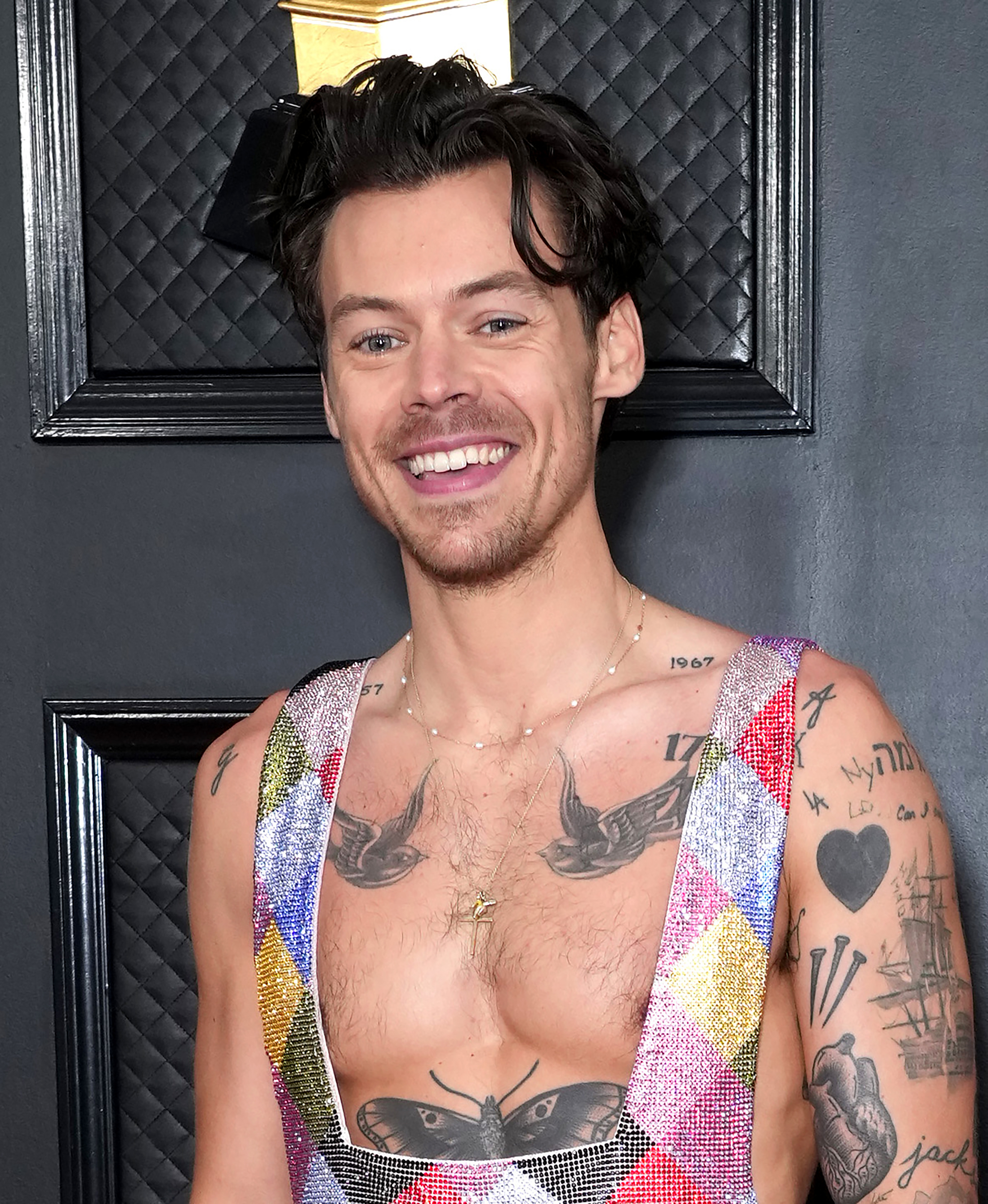 See Harry Styles Olivia Tattoo  The New Shirtless Photo Everyone Is  Thirsting Over Photo 4958816  Harry Styles Shirtless Photos  Just  Jared Entertainment News